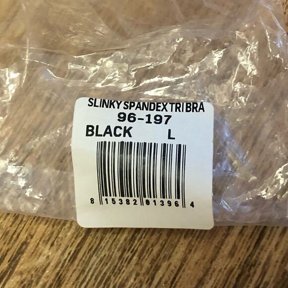 Dolls Kill x Widow Black Slinky Spandex Triangle Bra Size Large - Picture 8 of 9